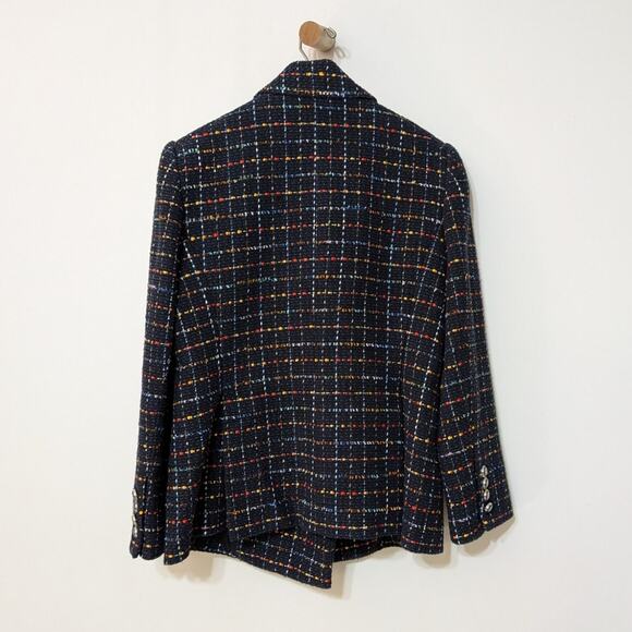 Veronica Beard Rumer Dickey Jacket Blue Tweed Double Breasted Size 8 Preowned - Picture 5 of 12